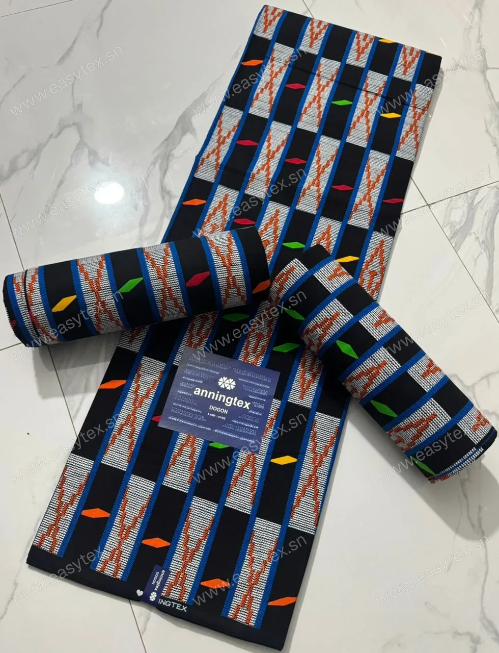 Wax Block Prints Anningtex Damier Dogon et Losanges Multicolores