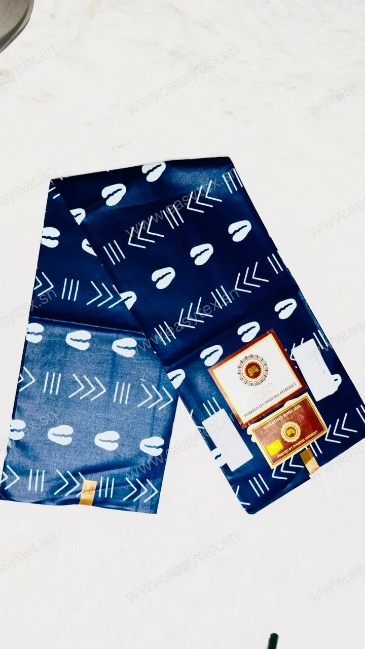 Wax Super Java Hitarget Bogolan - Bleu Indigo